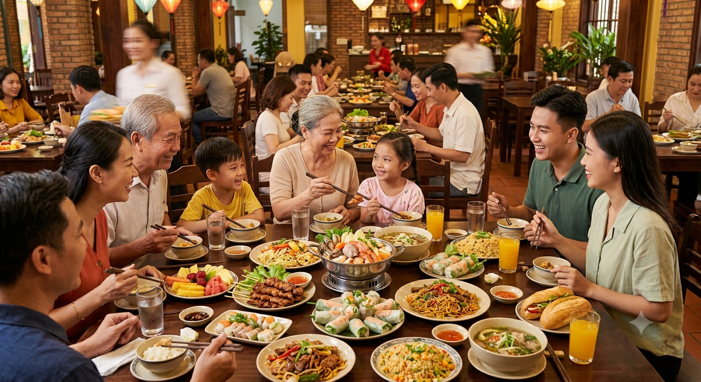 Đa dạng món ăn phù hợp với khẩu vị mọi lứa tuổi