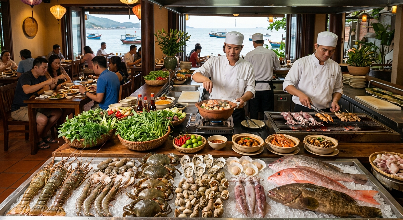 Đặc sản vùng miền và hải sản tươi sống phong phú